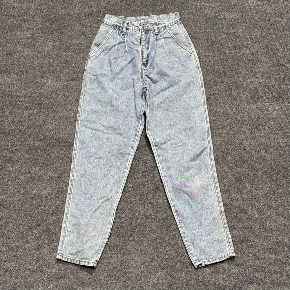 VINTAGE Bill Blass Jeans Womens 6 Light Wash High Rise Pleated Tapered 90s Mom